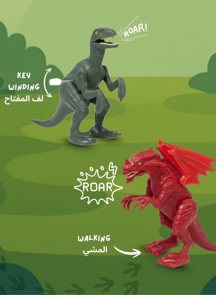 Dinosaur Planet 3-Piece Walking Dinosaur & Dragon Toy Set - Image 2